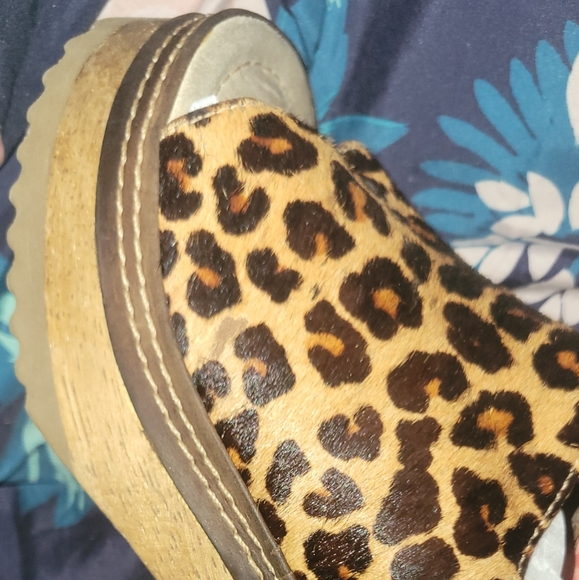 Bongo vintage cheetah open toe clogs - Picture 3 of 5